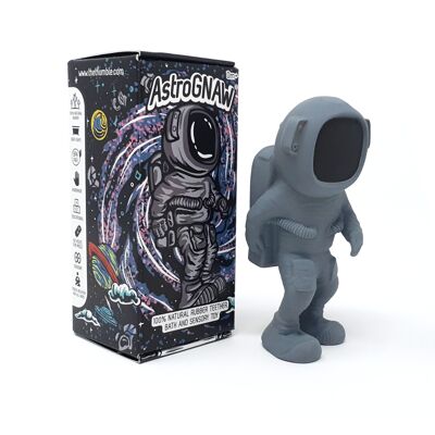 AstroGNAW giocattolo massaggiagengive a tema spaziale in gomma naturale (astronauta grigio)
