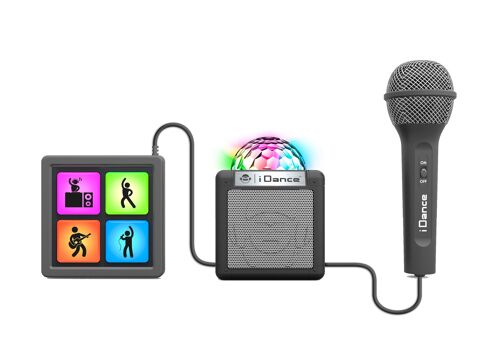 KARAOKE CON AMPLIFICADOR, DISCO BALL Y SOUND PADS 6 EN 1