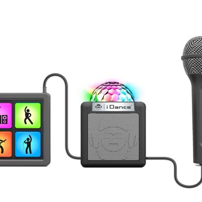 KARAOKE CON AMPLIFICATORE, DISCO BALL E PAD SONORI 6 IN 1