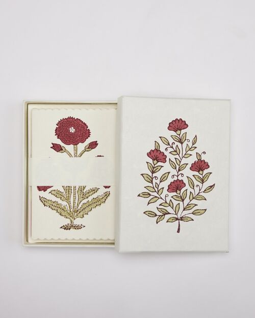 Boxed Artisan Notecard Set - Malika Scarlet