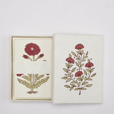 Boxed Artisan Notecard Set - Malika Scarlet