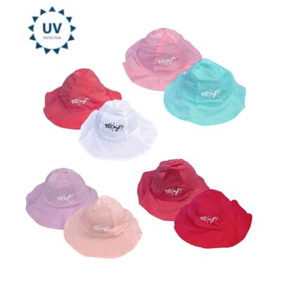 Chapeau de plage réversible Anti-UV fille