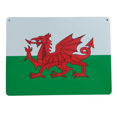 Panneau métallique du Pays de Galles