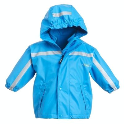 giacca antipioggia foderata con giacca in pile con zip - azzurro