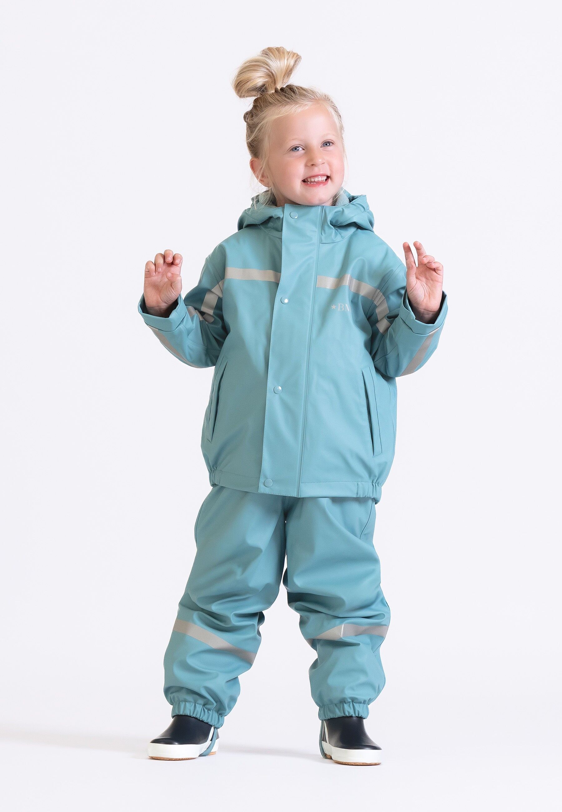 Giacca antipioggia per bambini con fodera in pile - blu fumo