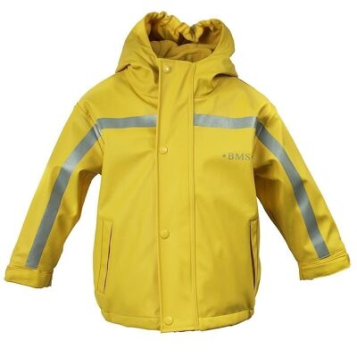 lined rain jacket with zip-in fleece jacket - yellow
