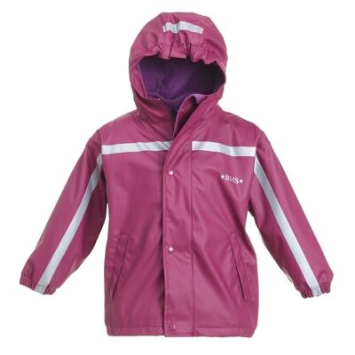 lined rain jacket with zip-in fleece jacket - berry