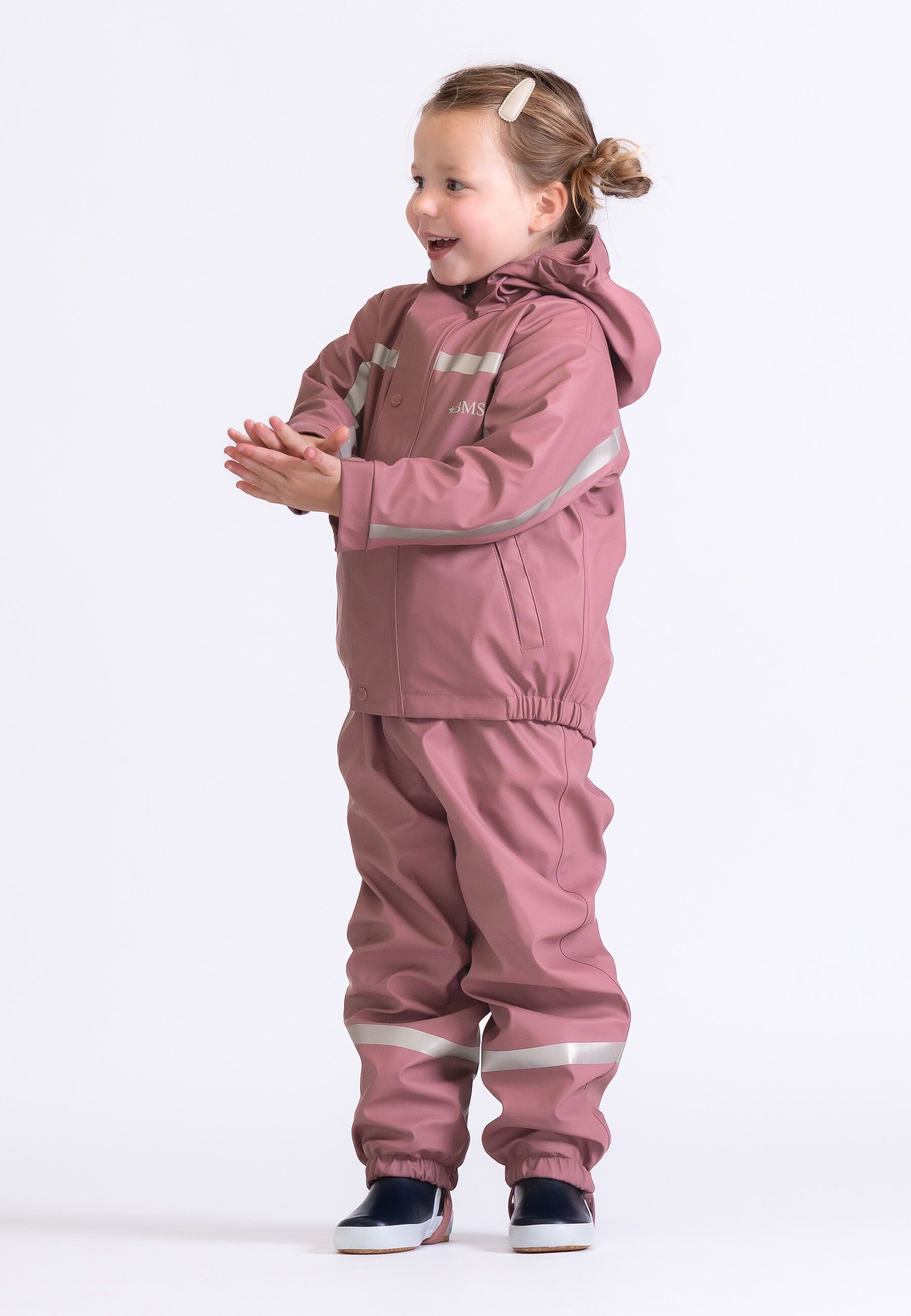 Chaqueta impermeable para niños con forro polar - malva melancólico