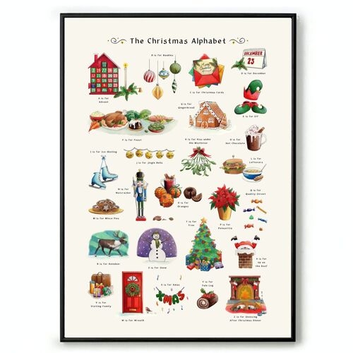 The Christmas Alphabet A3 Print (unframed)