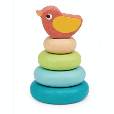 Mentari Wooden Toy Stacking Tree With Bird For Kids