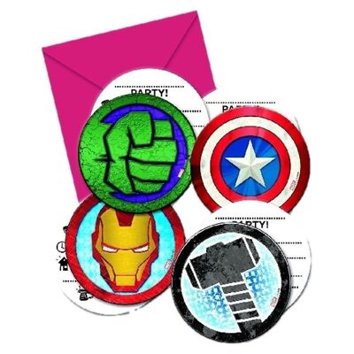 Avengers Invitations & Enveloppe 6Pièces