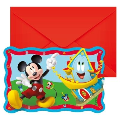 Mickey Rock The House  6 Invitations + Enveloppe