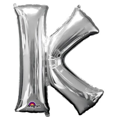 Ballon Foil Minishape Lettre "K" Argent