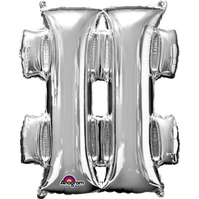 Ballon Foil Minishape Symbole "#" Argent