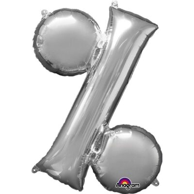 Ballon Foil Minishape Symbole "%" Argent