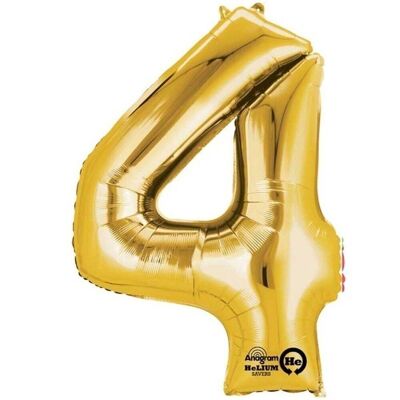 Ballon Foil Minishape Chiffre "4" Or A05