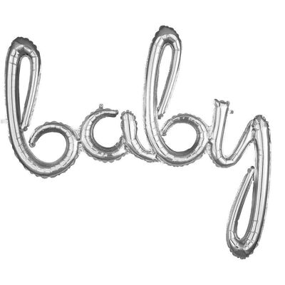 Ballon Phrase`Baby` Argenté