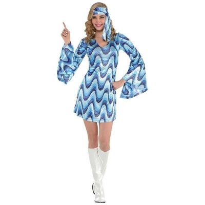 Disco Blue Costume Femme Taille L