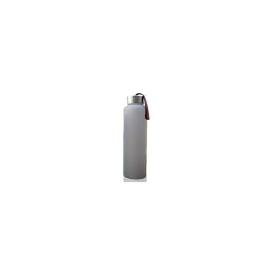 Glass and silicone water bottle 400ml mouse gray