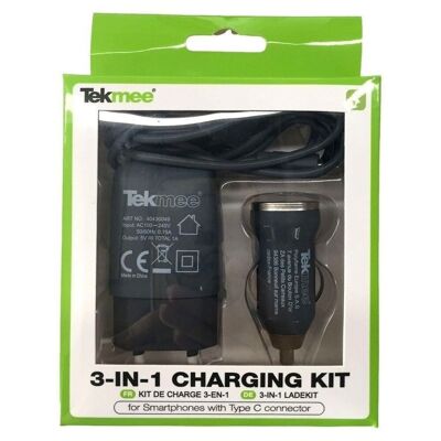 Kit Chargeur Type-C 3 En 1 Tekmee