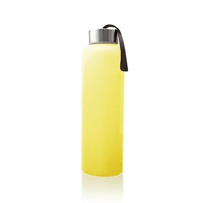 Sun yellow glass and silicone bottle 400ml