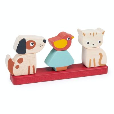 Mentari Impilatore per animali domestici giocattolo in legno per bambini