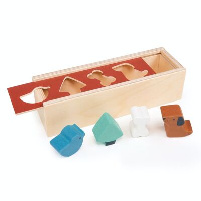 Boîte de tri de forme d'animal familier de jouet en bois de Mentari pour des enfants