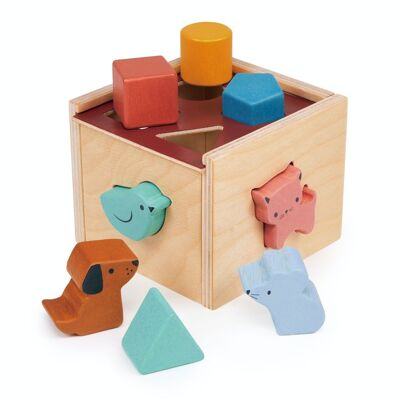 Mentari Cubo di smistamento a forma di bambino giocattolo in legno per bambini