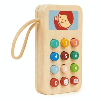 Téléphone portable jouet en bois Mentari pour enfants 1