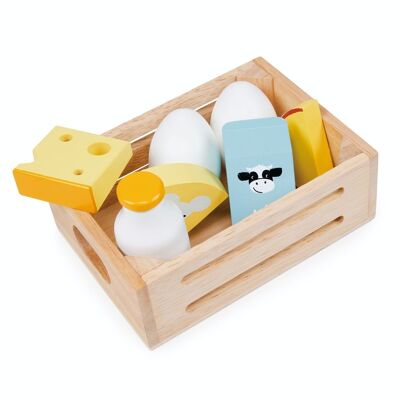 Caisse de produits laitiers en bois Mentari pour enfants