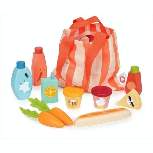 Mentari Wooden Toy Bargain Grocery Bag For Kids