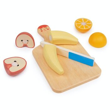 Planche à découper en bois Smiley Fruit Mentari pour enfants 2