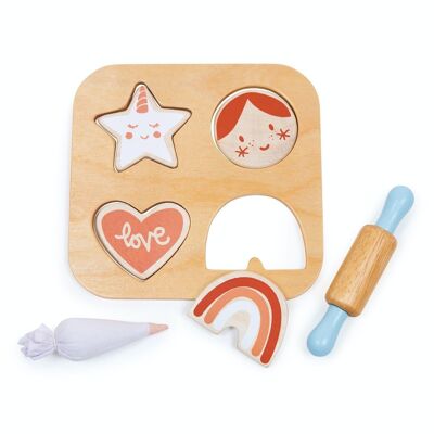 Mentari Wooden Toy Cookie Cutting Set For Kids
