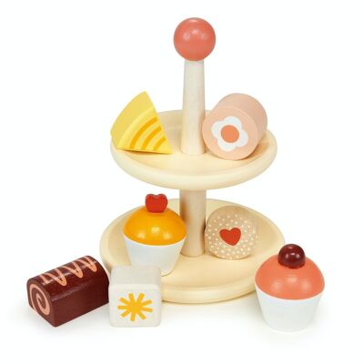 Présentoir à cupcakes jouet en bois Mentari pour enfants