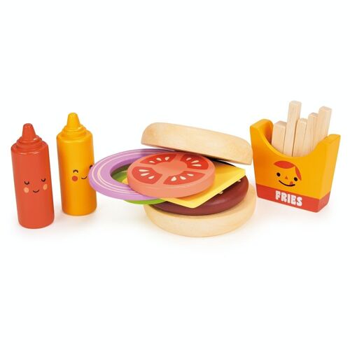 Mentari Wooden Toy Take-out Burger Set For Kids