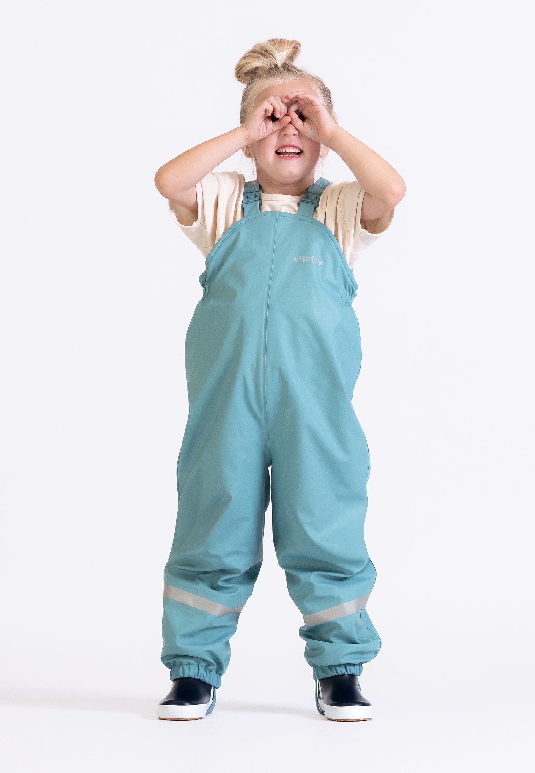 Salopette antipioggia foderata con pile - blu fumo