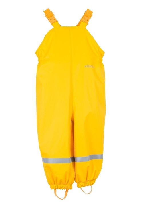 gefütterte Regenlatzhose mit Fleece - gelb