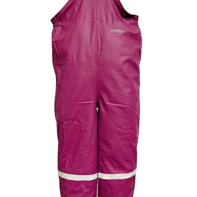 lined rain dungarees with fleece - berry