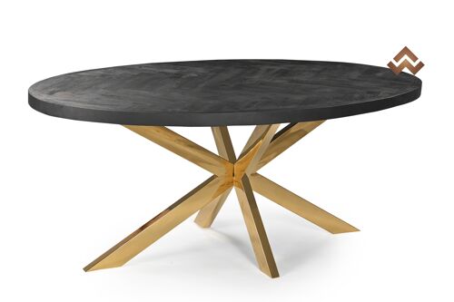 Oval dining table gold spider leg 180x100x77cm