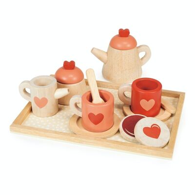 Mentari Ensemble de plateaux en bois Tea Time pour enfants