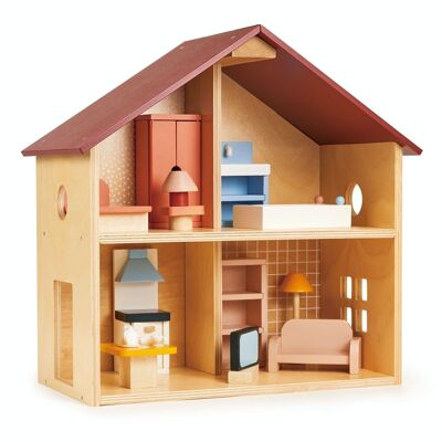 Mentari Wooden Toy Poppets Casa de muñecas para niños