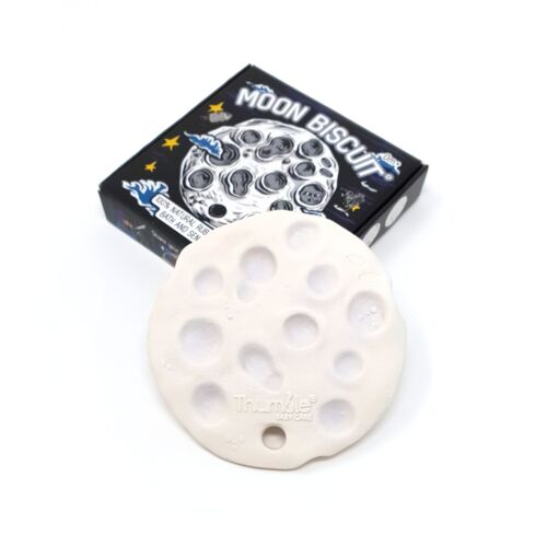 Teether Moon Toy. Baby Gift. Space Themed Toy. Easy To Hold Teething Toy Moon Biscuit®. Natural Rubber Bath Toy For Sensory Play.