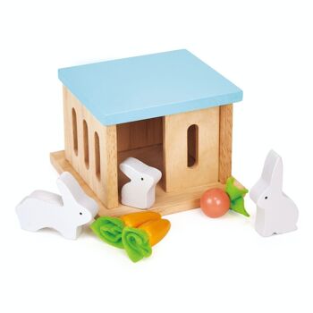 Mentari jouet en bois lapin clapier ensemble pour animaux de compagnie pour enfants 1
