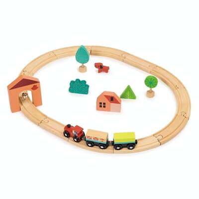 Mentari Holzspielzeug Mein erstes Eisenbahnset für Kinder