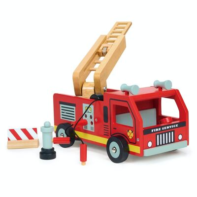 Mentari Holzspielzeug Rotes Feuerwehrauto für Kinder