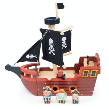 Mentari jouet en bois Fishbones bateau pirate pour enfants 3