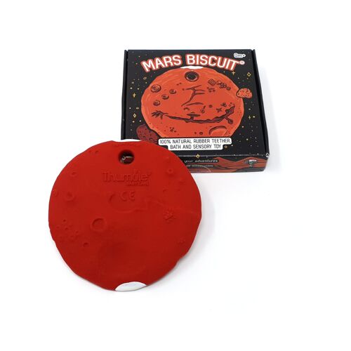 Mars Biscuit® natural rubber space themed teether toy