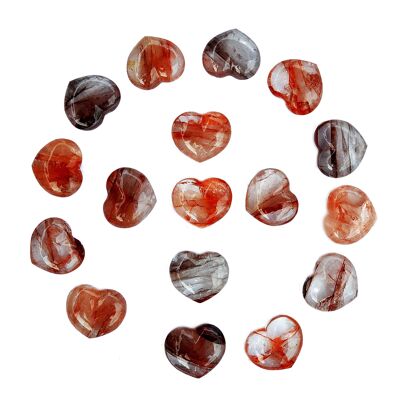 Fire Quartz Puffy Heart (30mm)