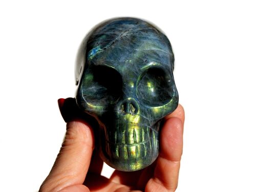 Hand Carved Labradorite Crystal Skull