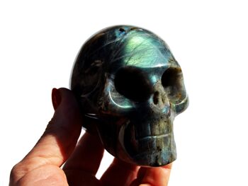 Crâne en cristal de Labradorite sculpté à la main 2